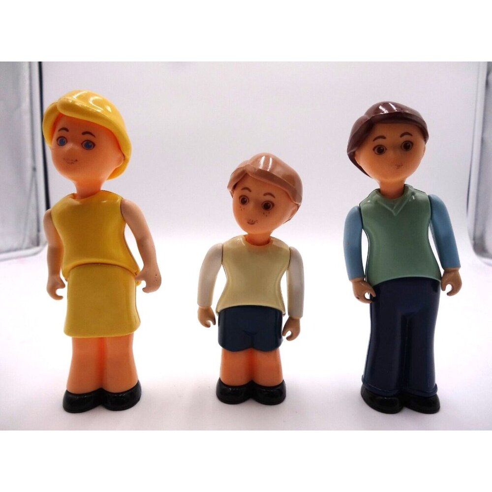 Little Tikes Dollhouse Mom Yellow Hair Dad‎ Blue Shirt  Boy Brother White Tshirt